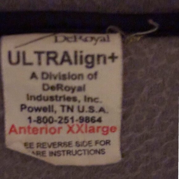 DeRoyal ULTRAlign+ Lumbar Sacral Orthosis LSO Back Brace Sz XXL - Picture 3 of 8